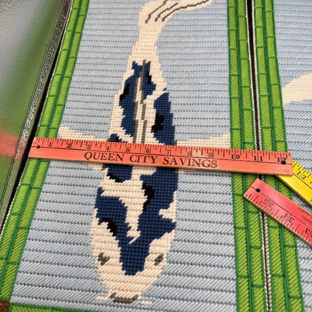 Plastic‎ Canvas Koi Pond Fish Bamboo Panels COMPLETE Set Of 4